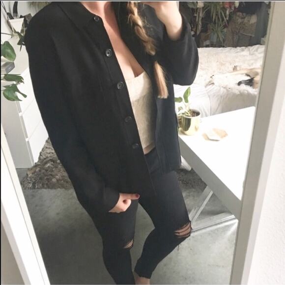 BANANA REPUBLIC Black Lightweight Button Front Casual Shacket Coat Jacket 6 - Picture 7 of 8